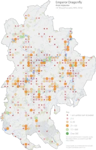 Emperor Dragonfly Bedfordshire distribution map