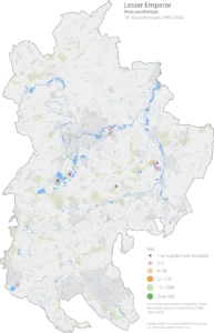 Lesser Emperor Bedfordshire distribution map