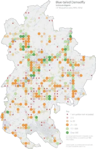 Blue-tailed Damselfly Bedfordshire distribution map